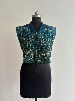 Ombre Embroidered Crop Shirt