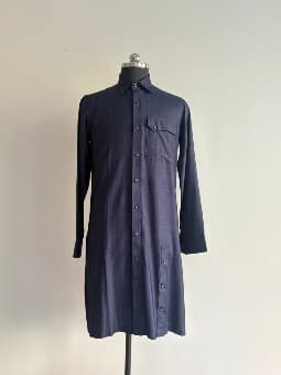 Blue Constructed Silk Kurta